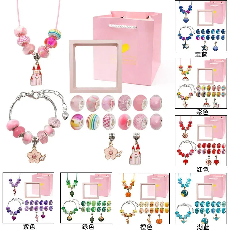 DIY Charms Bracelet Making Set Spacer Beads Pendant