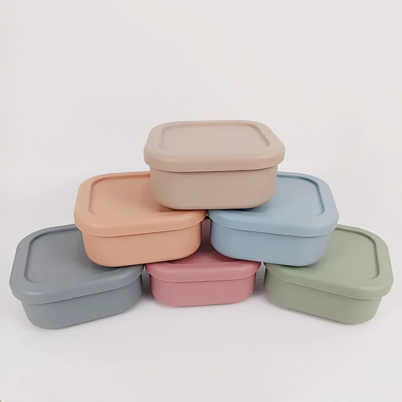 Silicone Food Container Portable Bento Lunch Box Microware