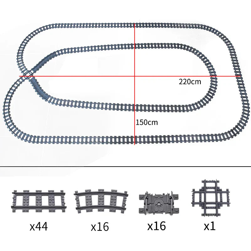 City Trains Train Track Rail Bricks Model Toy