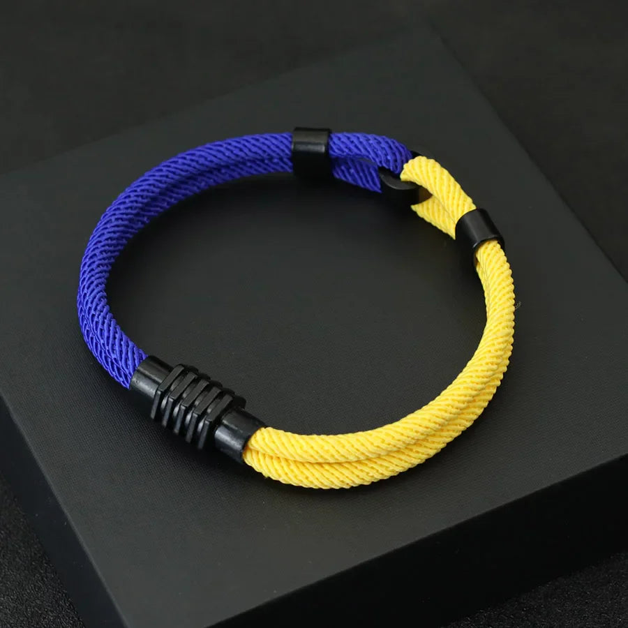 New Bicolor Thread Bracelet For Men Magnet Buckle
