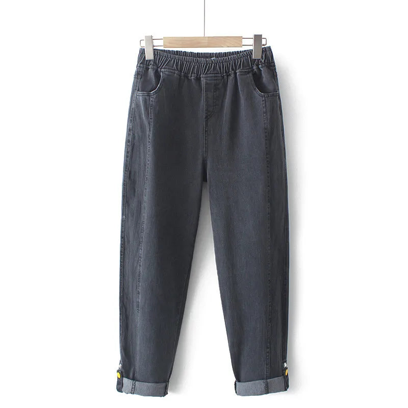 Plus Size Womens Jeans Elastic High Waist Stretch