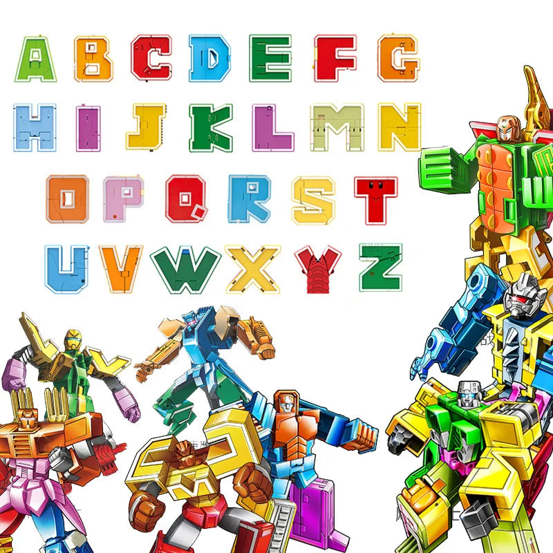 26 GUDI English Letter Alphabet Transformation Robot Dinosaur
