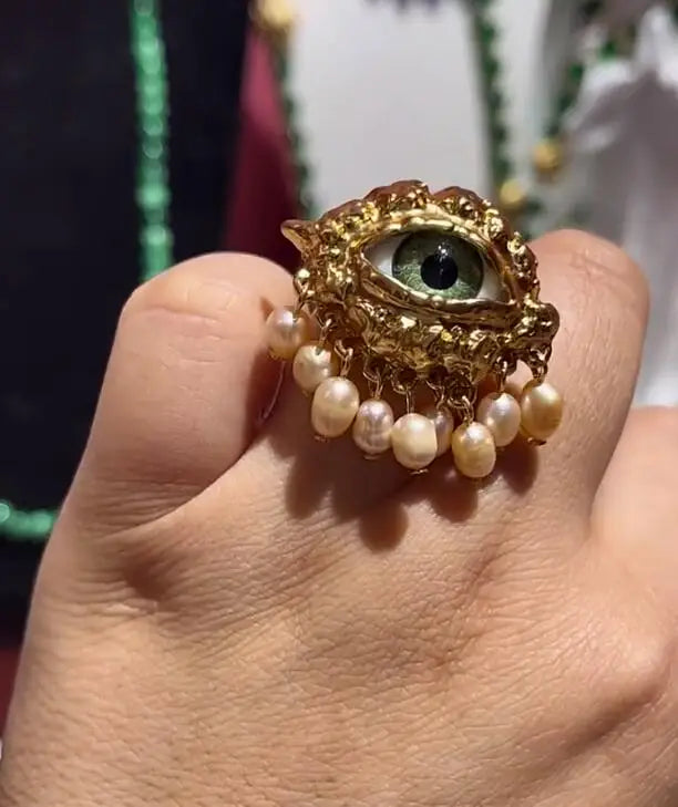 Clip Eye Earrings and Rings Exaggerated Trendy Baroque