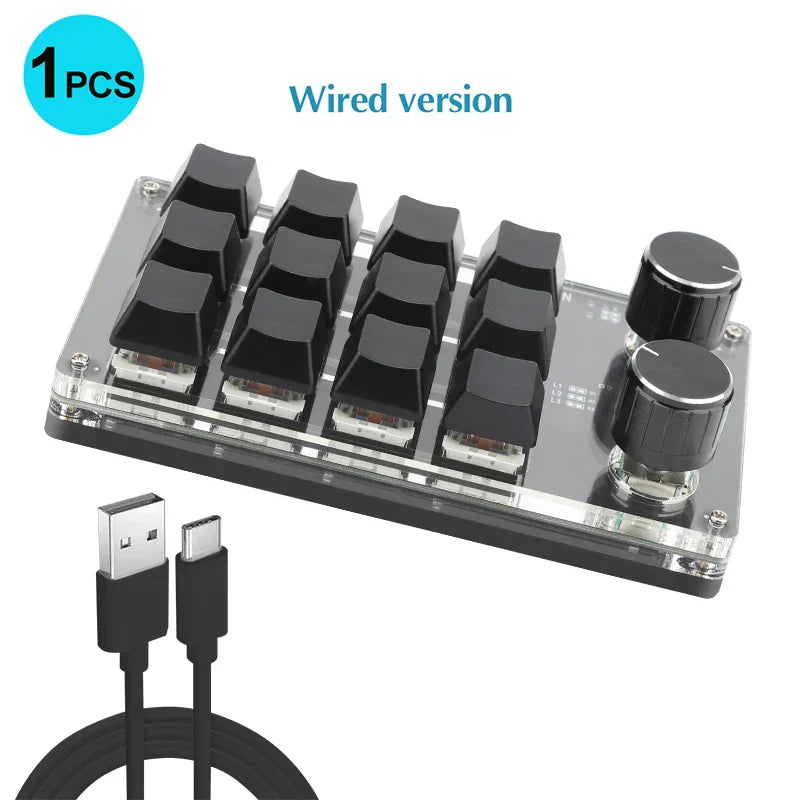 Macro Programming Keyboard Bluetooth USB Backlit 2.4G Wireless