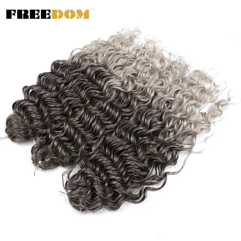 FREEDOM Synthetic Deep Wavy Twist Crochet Hair Afro