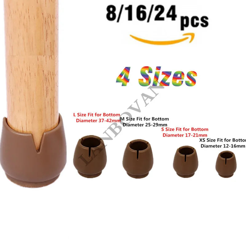 24pcs/16pcs Silicone Table Chair Leg Mat Non-slip Floor