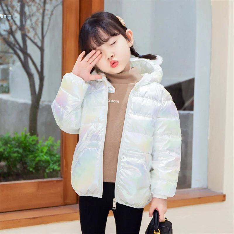 Winter Hooded Lightweight Down Jackets Children Girls Boys