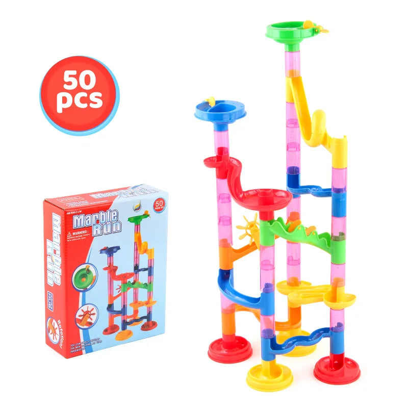 29-197pcs Set DIY Construction Marble Run Race Track