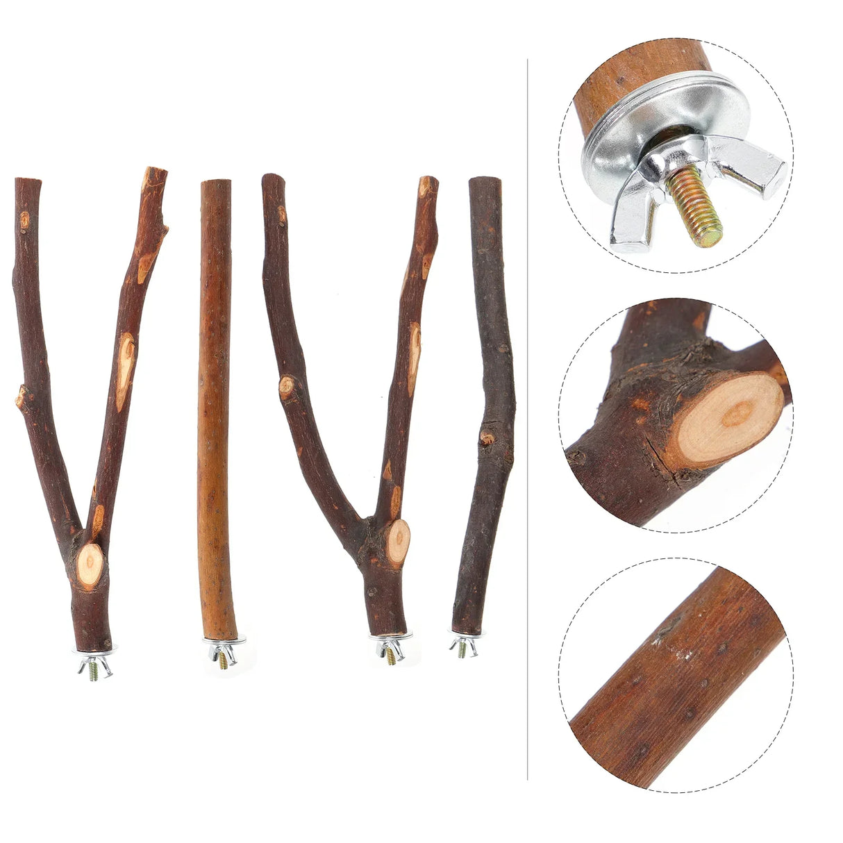 4 Pcs Parrot Standing Stick Bird Cage Accessories