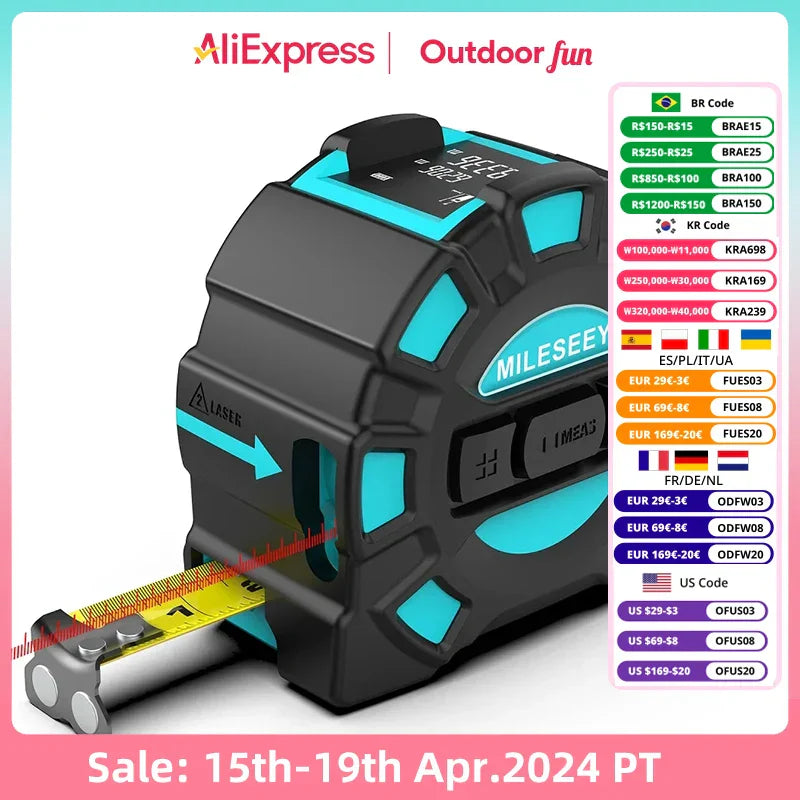 Mileseey DT11 Laser Tape Measure,40M 2-In-1 Digital Laser