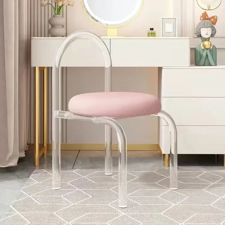 Crystal Makeup Chair Acrylic Furniture Casual Design Backrest