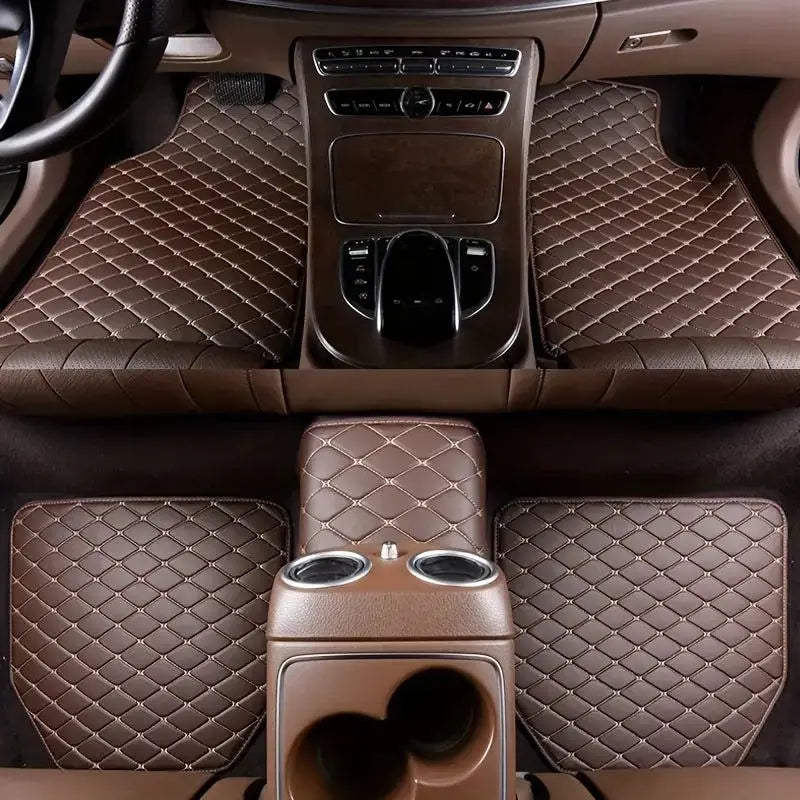 5PCS/Set Leather Car Floor Mats Universal PVC Waterproof