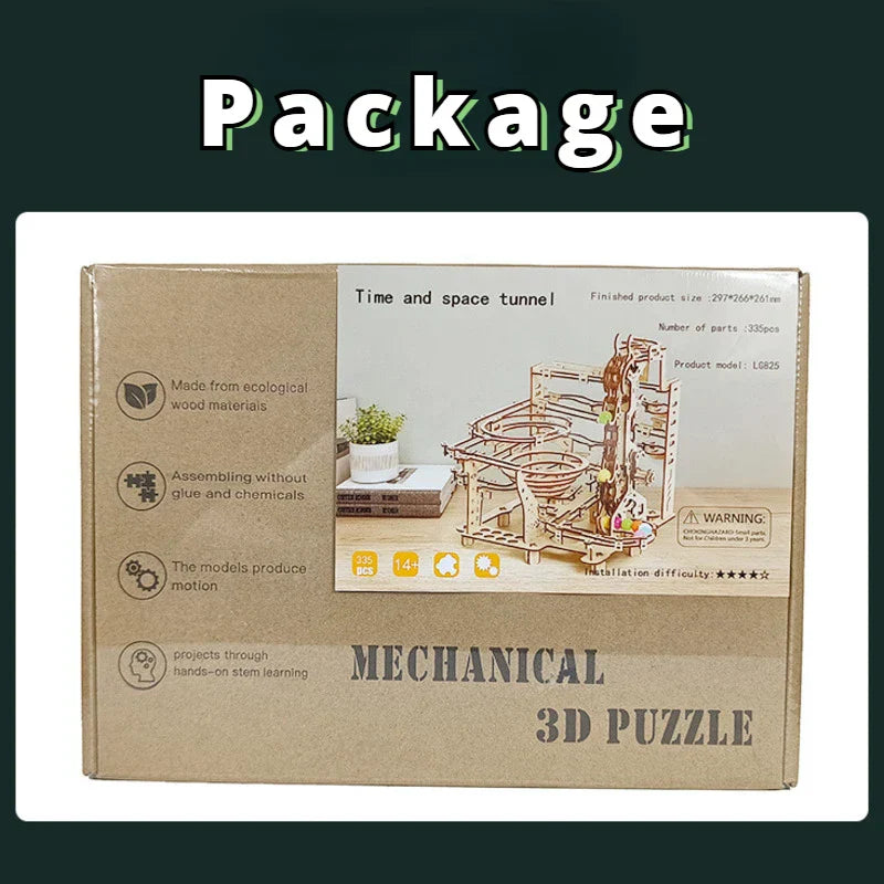 335PCS Marble Run Set 3D Wooden Puzzle DIY