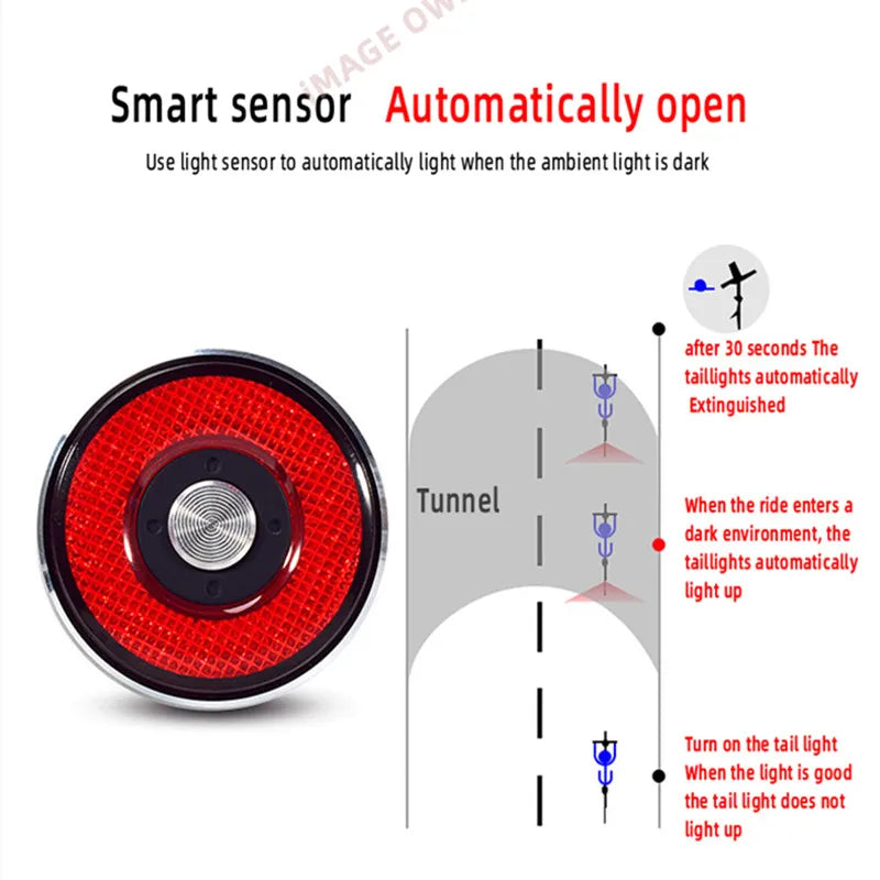 Saddle Version Taillight Bicycle Auto Smart Brake Sensing