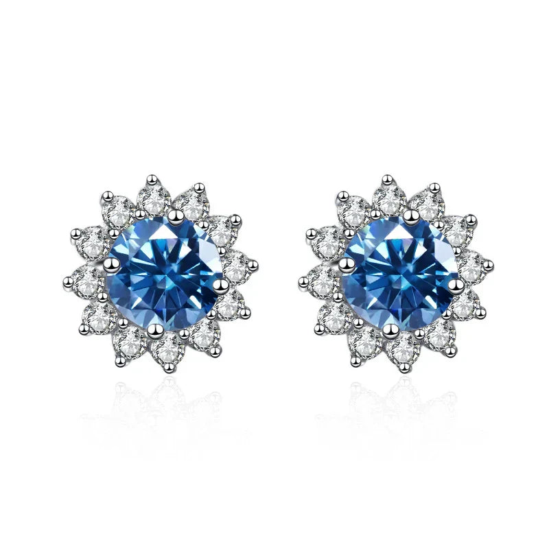 JoyceJelly 1 carat D Color Moissanite Diamond Earrings