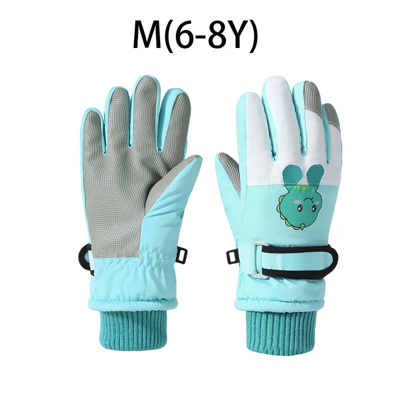 Cartoon Kids Gloves Thickened Warm Winter Ski FiveFinger