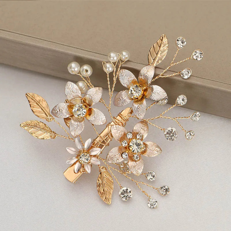 White Flower Hairpins Elegant Women Floral Style Hair