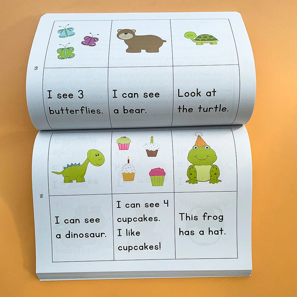 240P kids Alphabet Sentence books In English Practice