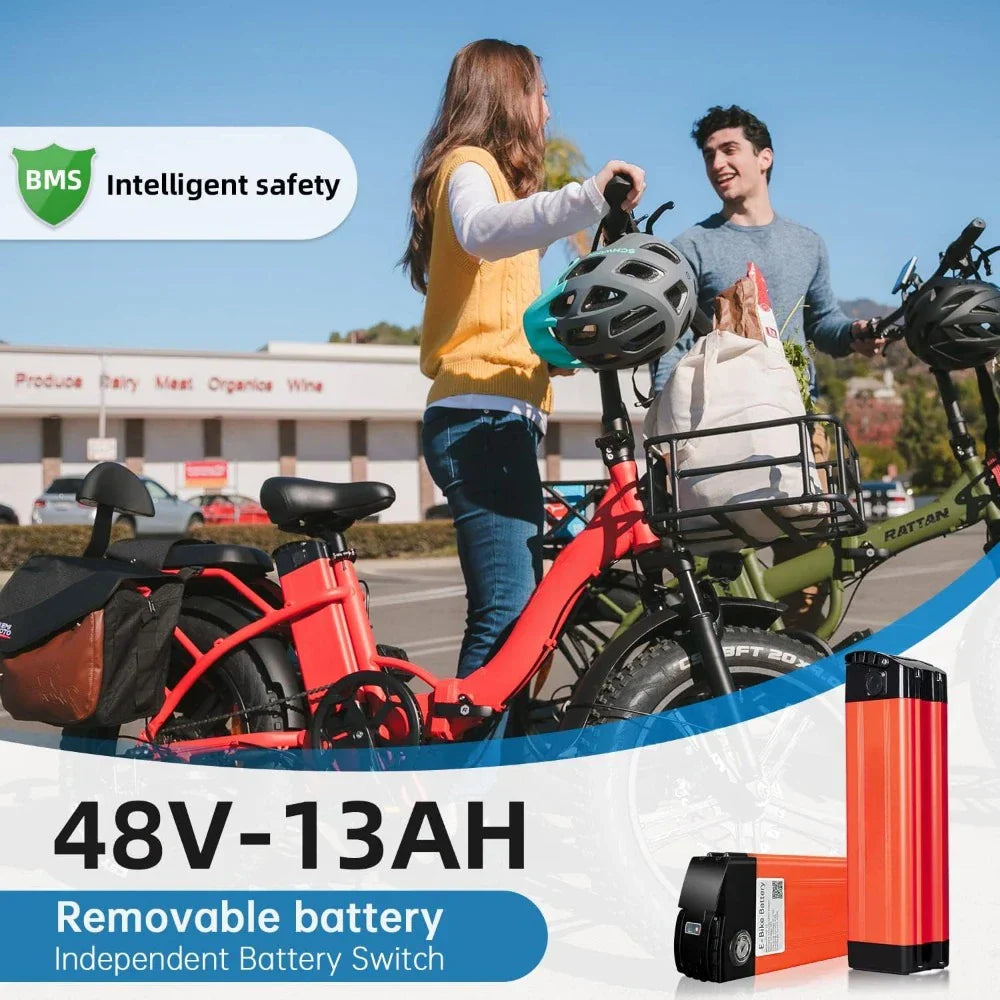 Electric Bike for Adults,750W 48V 13AH Removable Battery