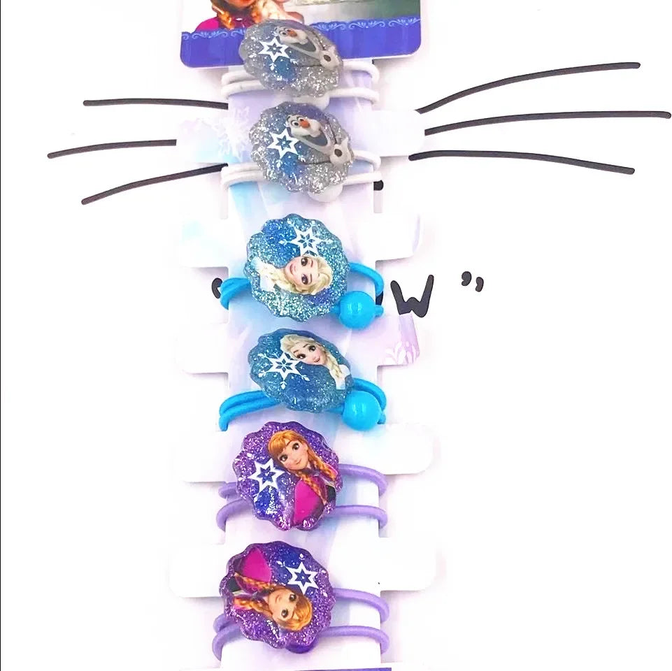 6PCS/Lot Hair Accessories Princess Elsa Anna Elastic Hair
