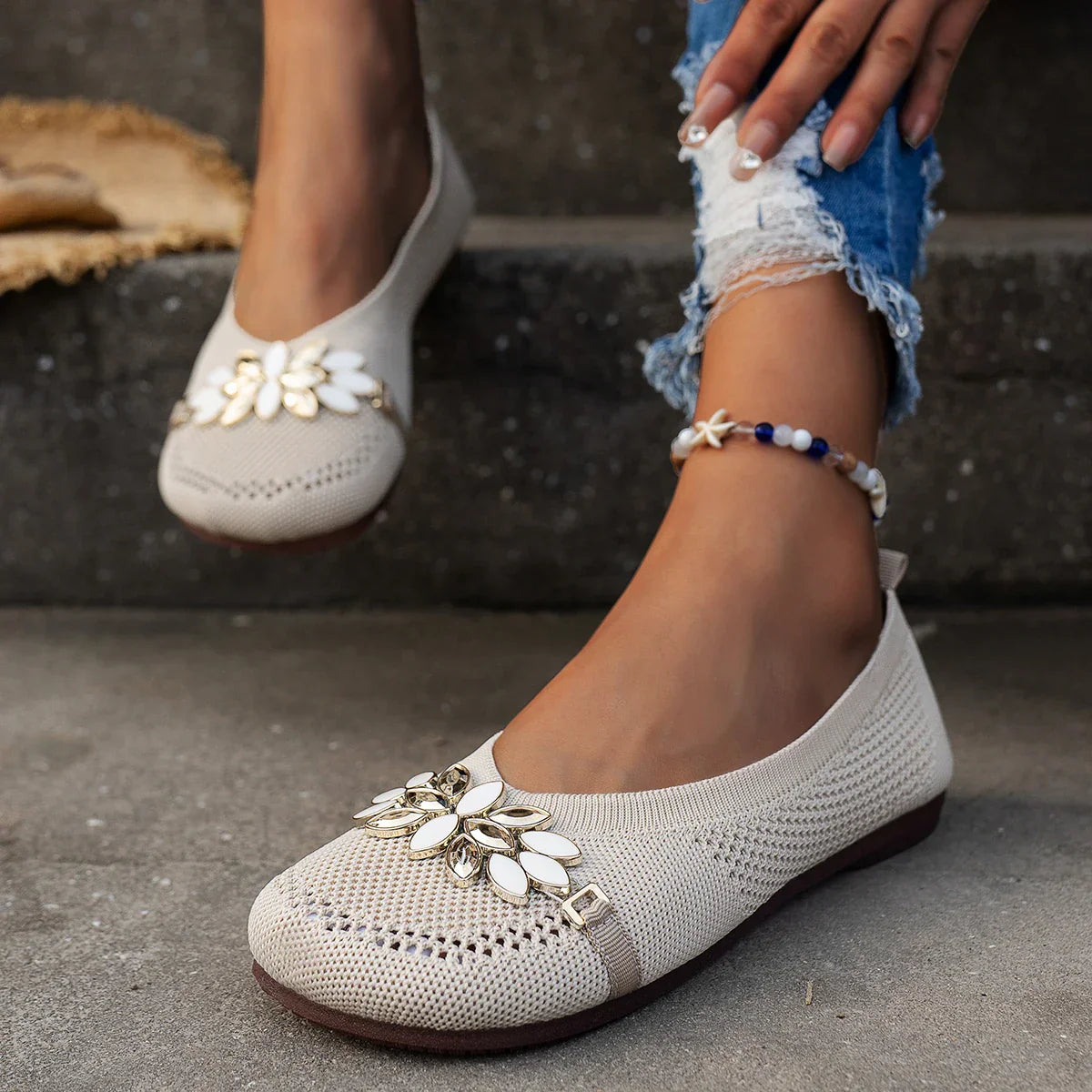 Ladies Shoes 2023 Breathable Mesh Women's Flats Shoes