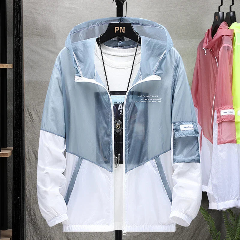 Men Summer Ultralight Jacket Thin Sunscreen Casual Zip-Up