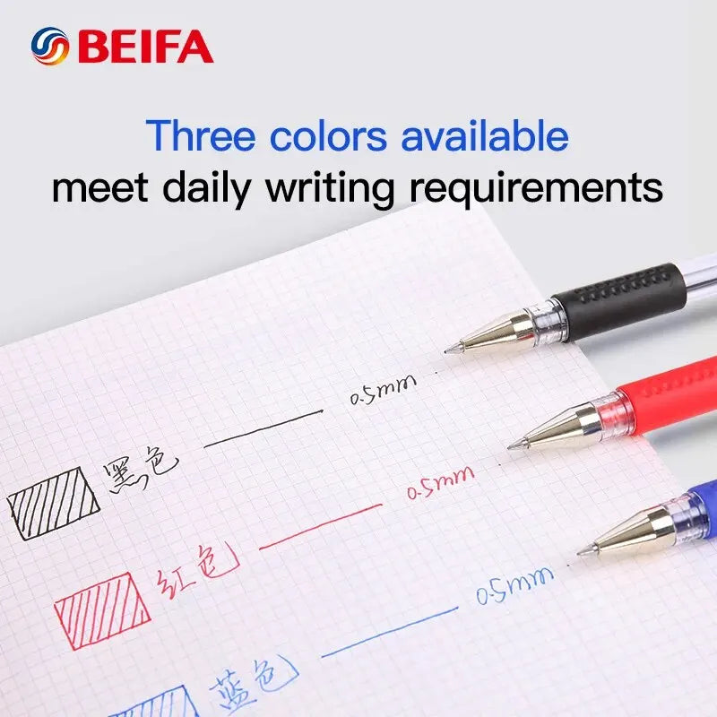 BEIFA 12pcs Classic Signing Gel Ink Pen Durable