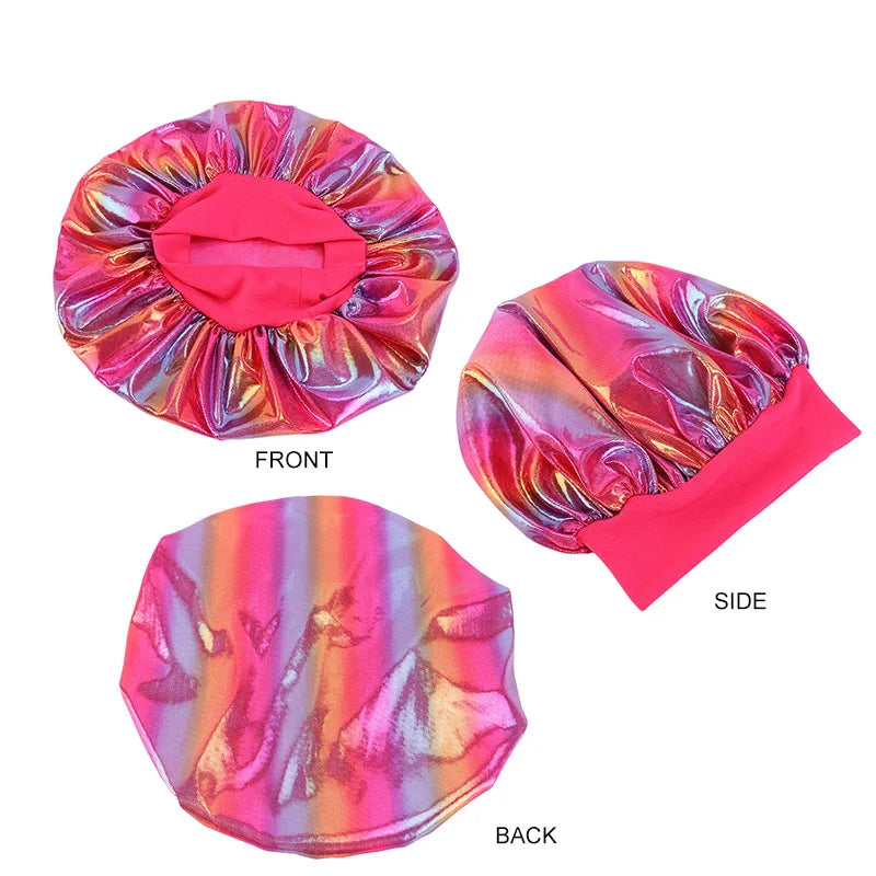 New Women's Laser Satin Bonnet Night Sleep Hat