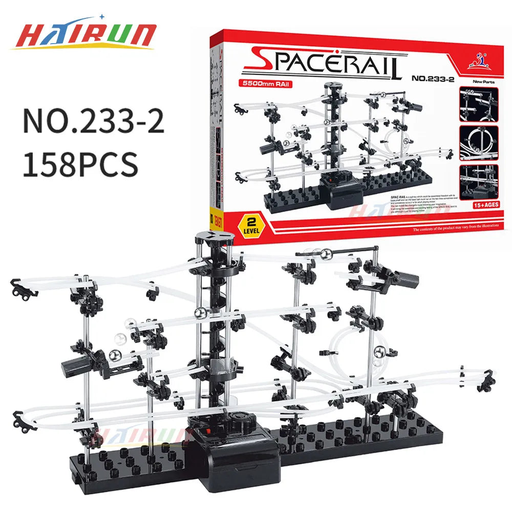116-343Pcs Spacerail Roller Coaster Ball Toys Maze Race