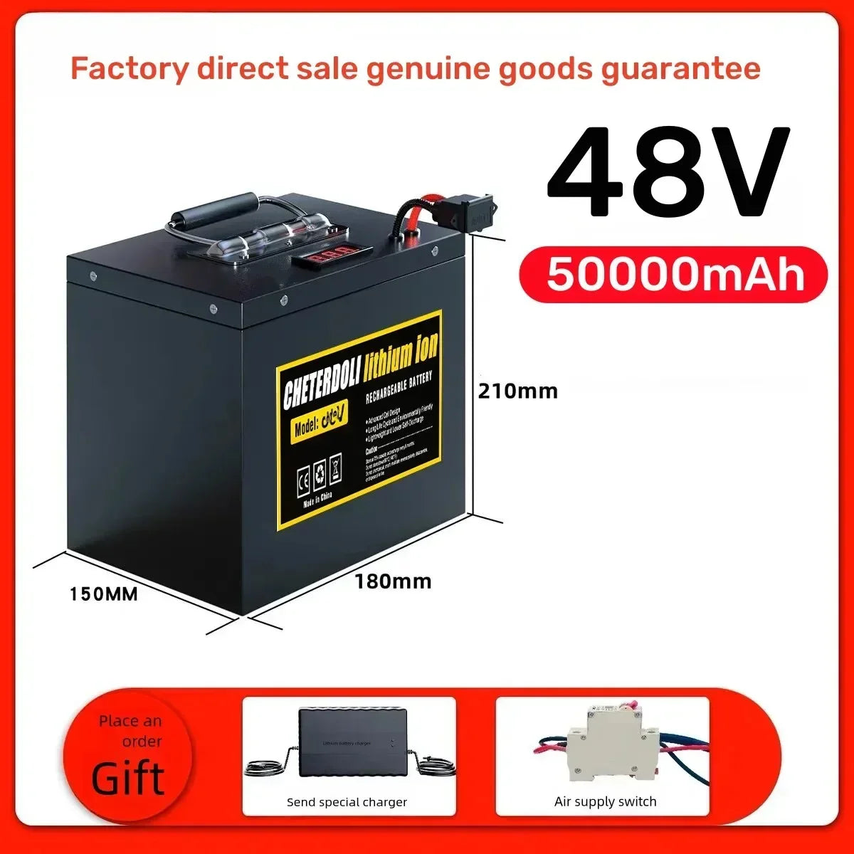 72V 50Ah Ebike Lithium Battery 60V 72V 30Ah