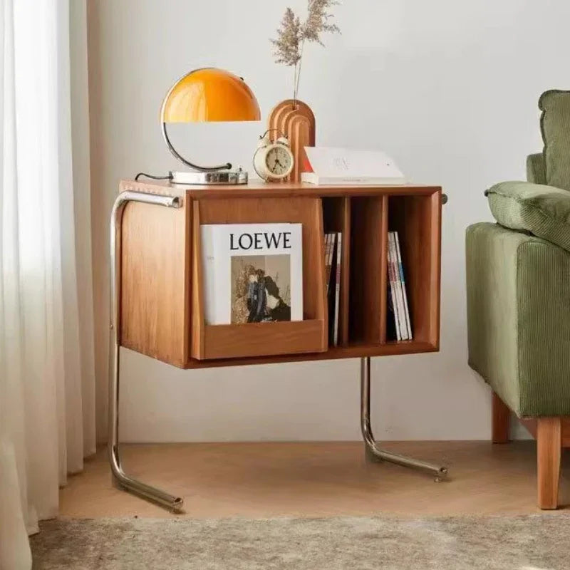 Nordic Wood Bedside Table Laden Makeup Bedroom Bedside