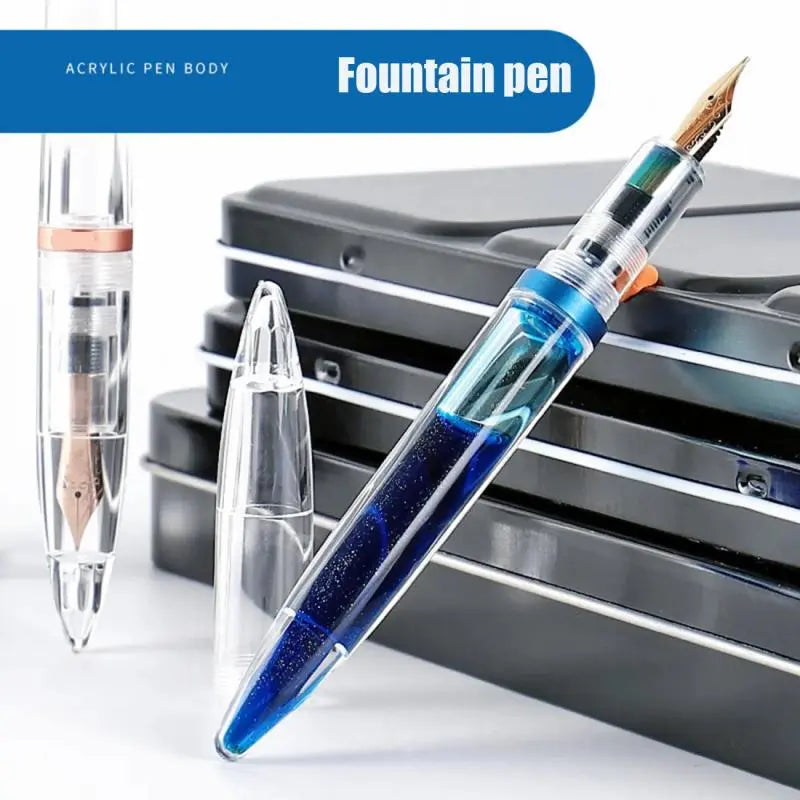 High Quality 0.38/0.5mm Fountain Pen Transparent Acrylic Large-Capacity