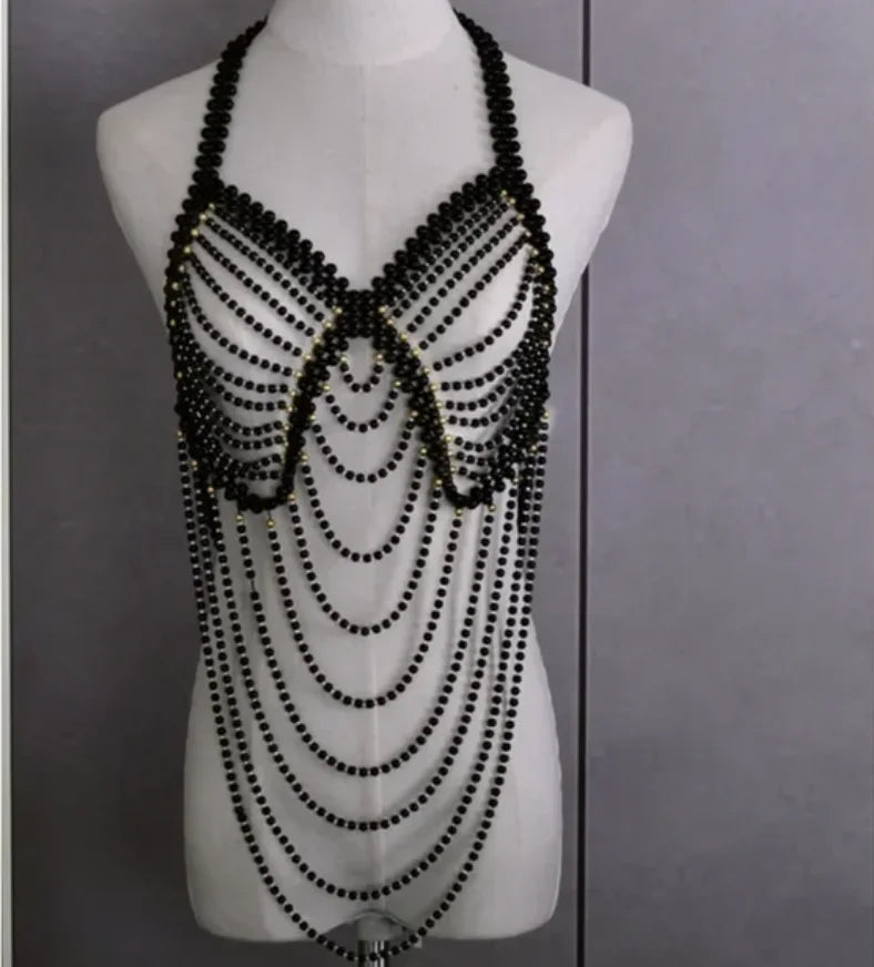 Body Chain Jewelry Pearl Sexy Beaded Collar Shoulder