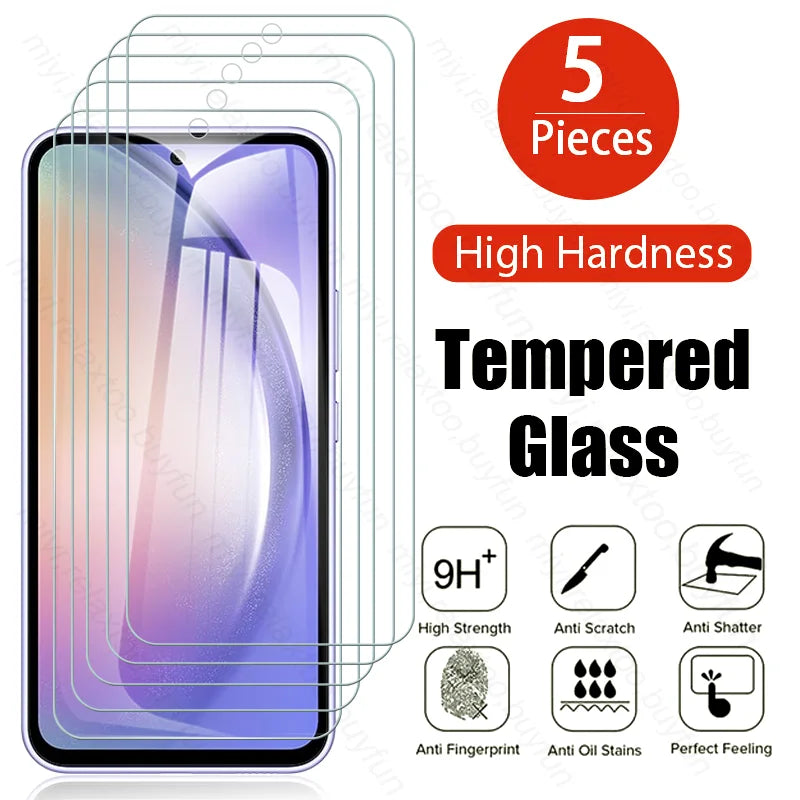 5pcs tempered glass screen protector film for samsung