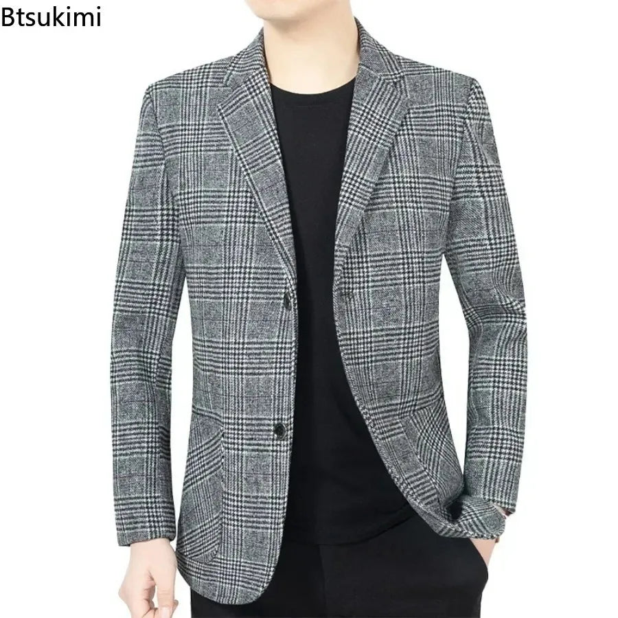 2024 Men's Fashion Blazer Jacket Suit England Style