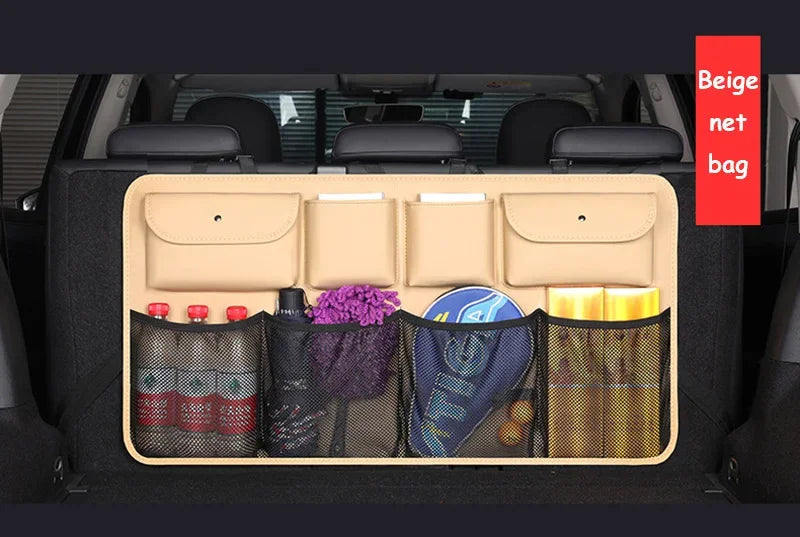 PU Leather Car Rear Seat Back Storage Bag