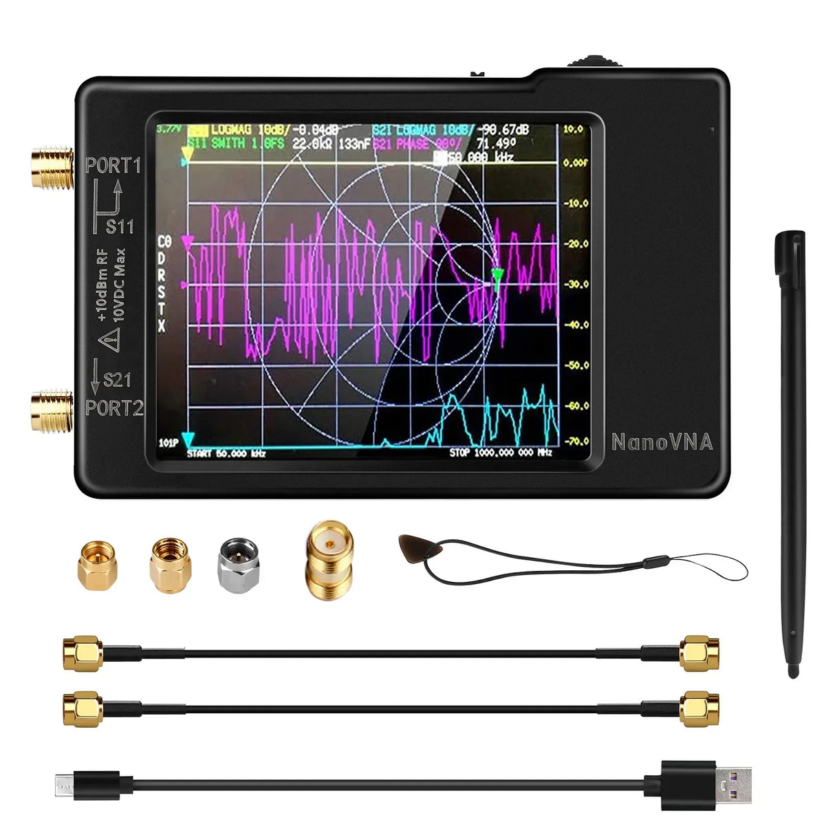NanoVNA-H Vector Network Antenna Analyzer 10KHz-1.5GHz MF HF
