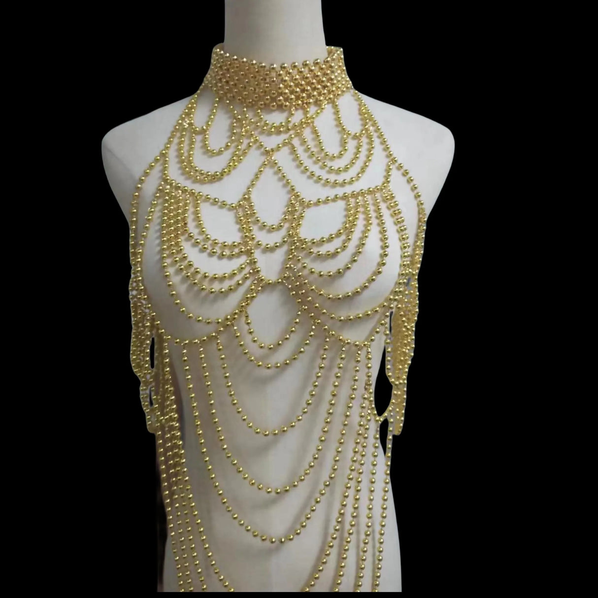 Body Chain Jewelry Pearl Sexy Beaded Collar Shoulder