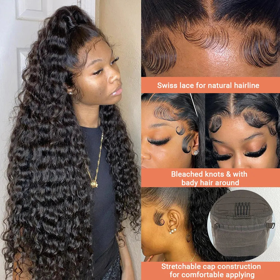 40 Inch Curly Lace Front Human Hair Wigs