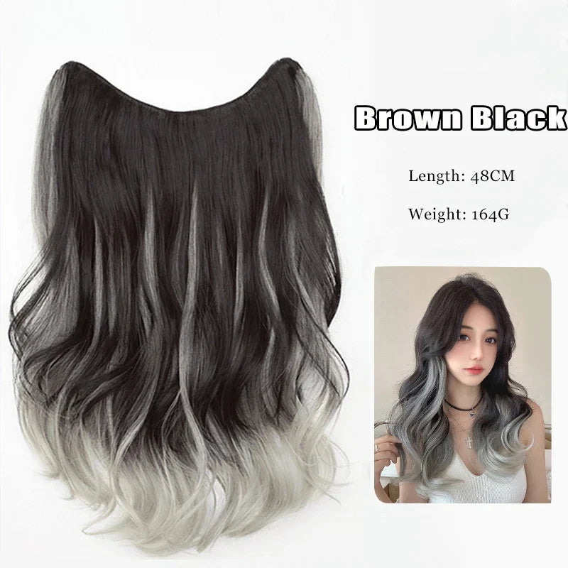 FORLISEE Synthetic Long Curly Hair Gradient Paris Painted