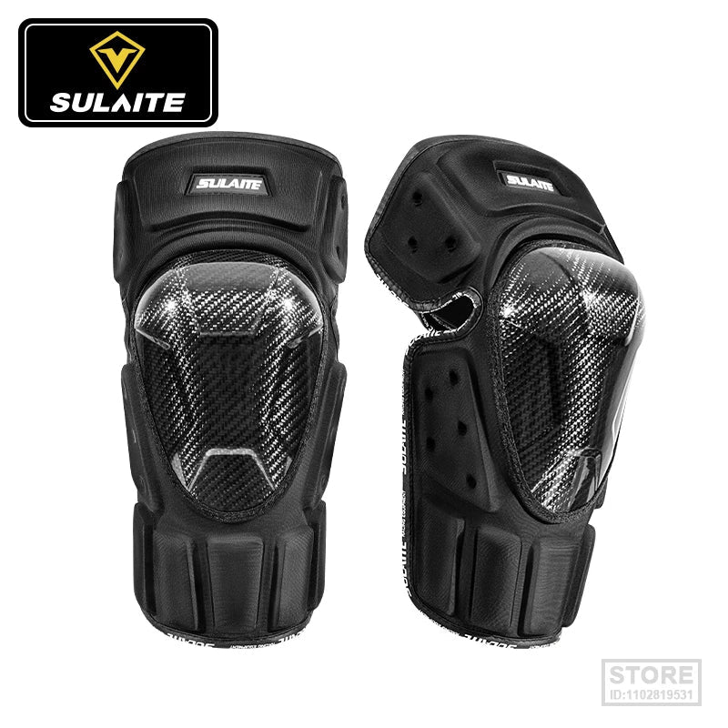SULAITE Motorcycle Knee Pads Carbon Fiber Anti-fall Protective Gear Windproof Warm Leg Protection Motocross Off-road Equipment