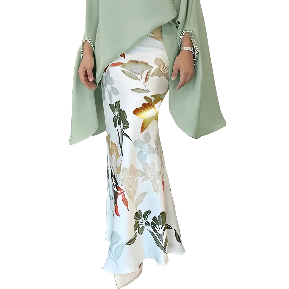 Plus Size Casual Skirt Womens Plus Floral Print