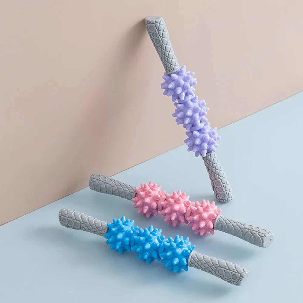 Yoga 3 Balls Massage Roller Stick Trigger Point