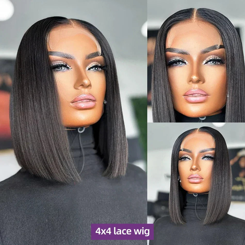 13x6 Straight Lace Frontal Bob Wig Pre Plucked