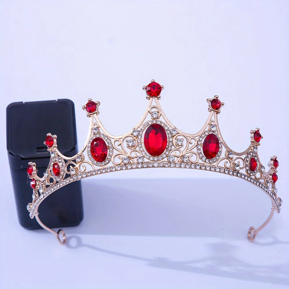 Wedding Hair Accessories Baroque Rhinestone Crystal Crown Tiara
