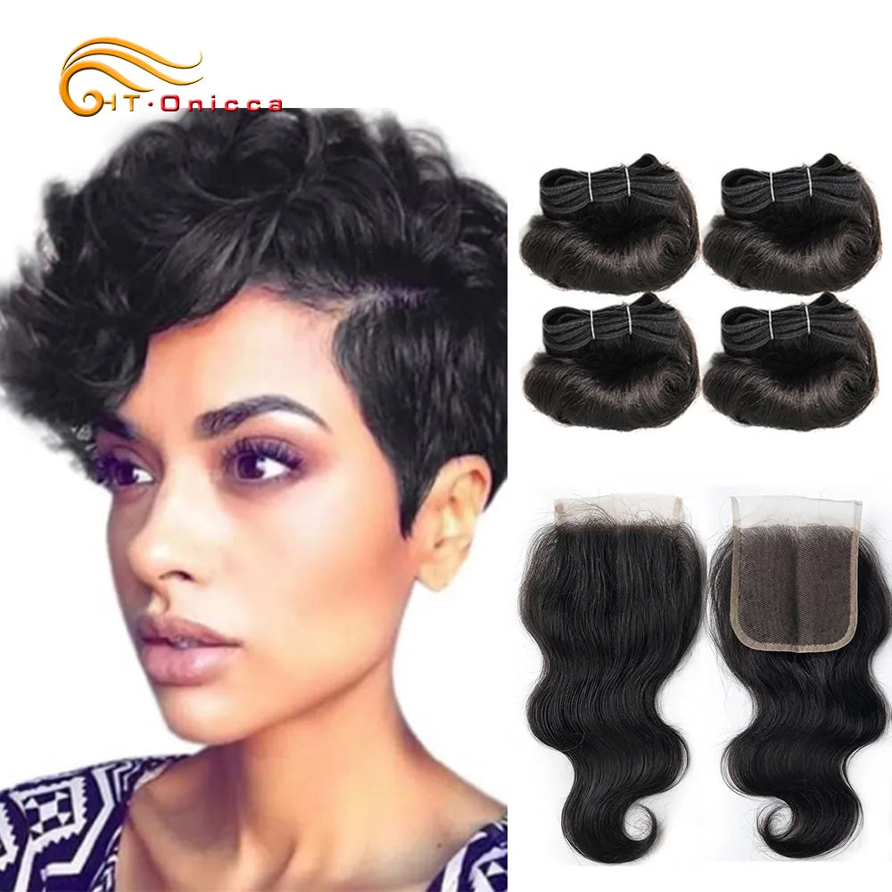 Brazilian Body Wave Bundles With Closure Human Hair