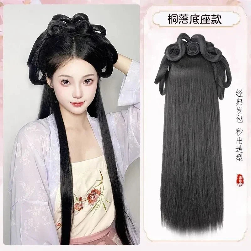 Hanfu Cosplay Wigs Women Black Anime Ancient Chinese