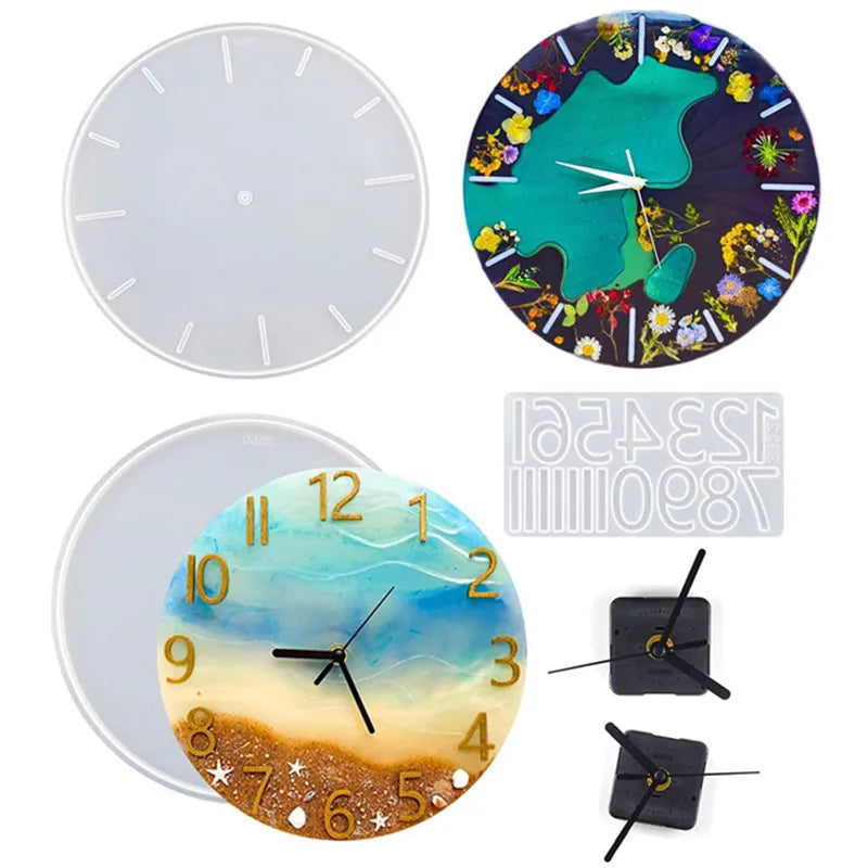Clock Resin Molds Large 14'' Roman Numerals Silicone