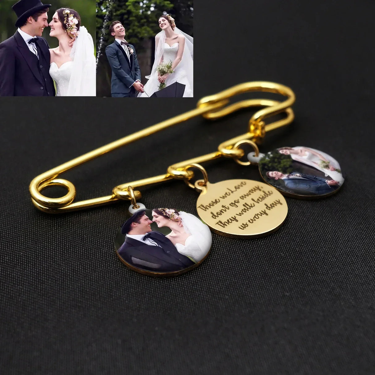Personalised Bridal Photo Charm Custom Photo Brooch Photo