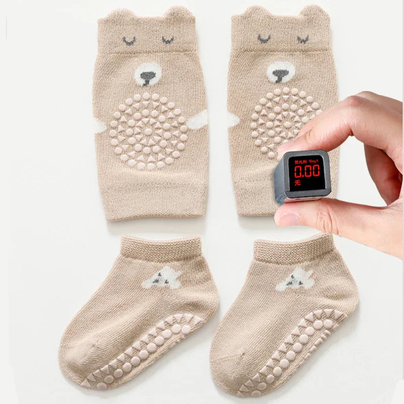 Safety Baby Knee Pads Socks Set Autumn Anti-slip
